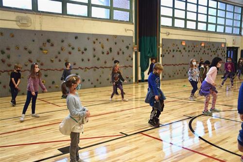 Students in the Newly Renovated Gym